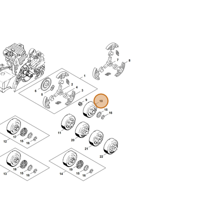 STIHL part 1123-640-2073 — IPL diagram snippet (6x zoom, amber highlight)