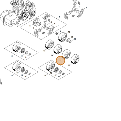 STIHL part 1123-640-2074 — IPL diagram snippet (6x zoom, amber highlight)