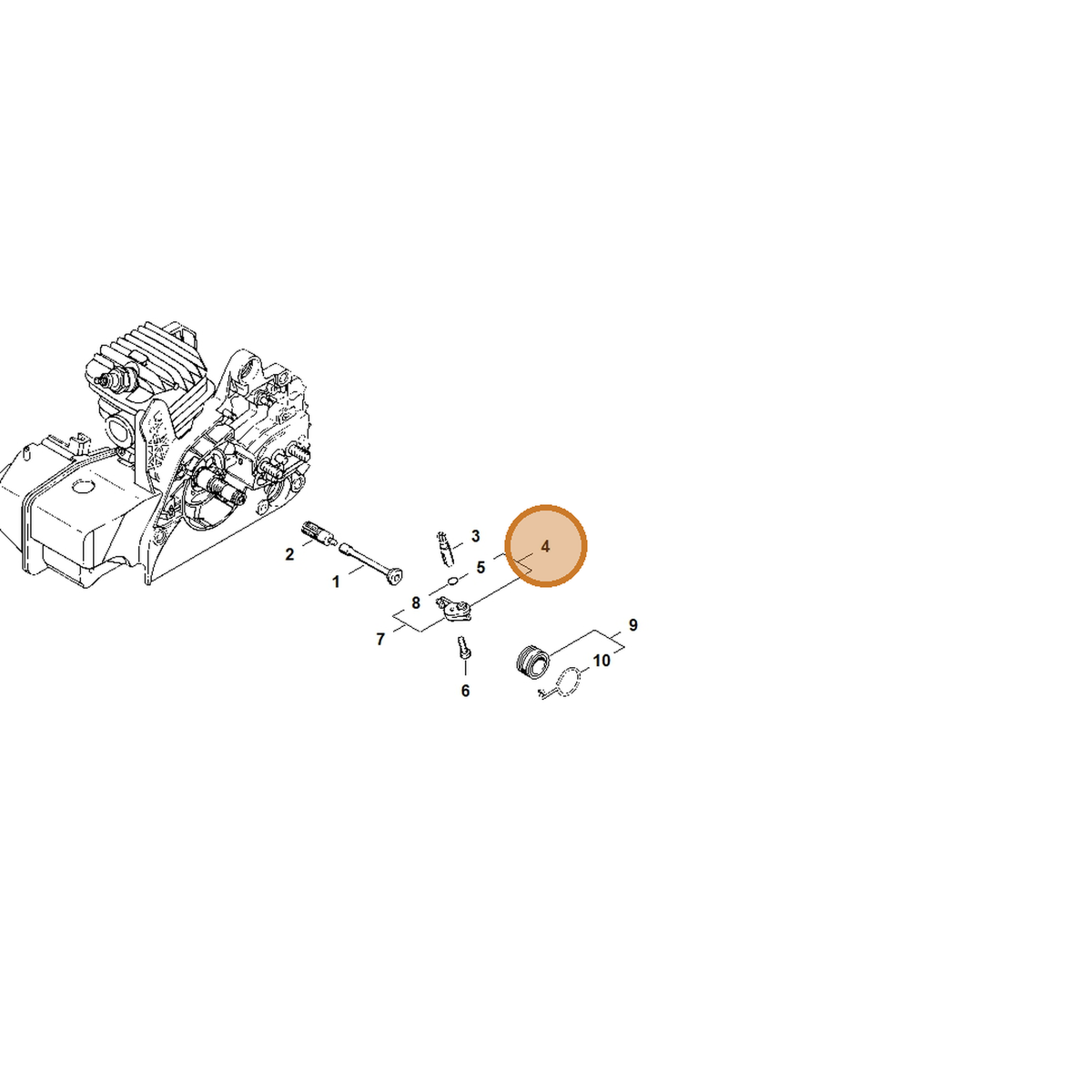 STIHL part 1123-640-2901 — IPL diagram snippet (6x zoom, amber highlight)