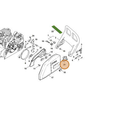 STIHL part 1123-656-7700 — IPL diagram snippet (6x zoom, amber highlight)