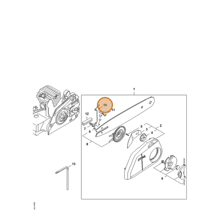 STIHL part 1123-664-0501 — IPL diagram snippet (6x zoom, amber highlight)