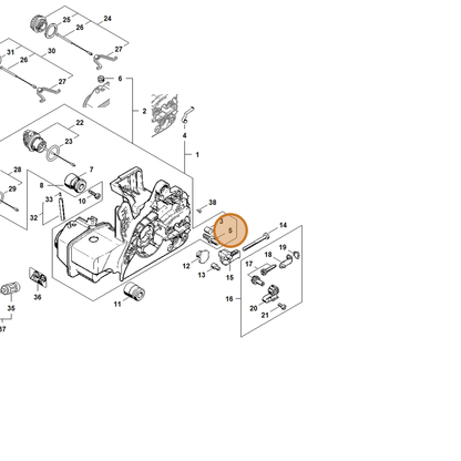 STIHL part 1123-664-2400 — IPL diagram snippet (6x zoom, amber highlight)