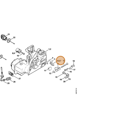 STIHL part 1123-664-2405 — IPL diagram snippet (6x zoom, amber highlight)