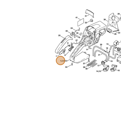STIHL part 1123-790-1022 — IPL diagram snippet (6x zoom, amber highlight)