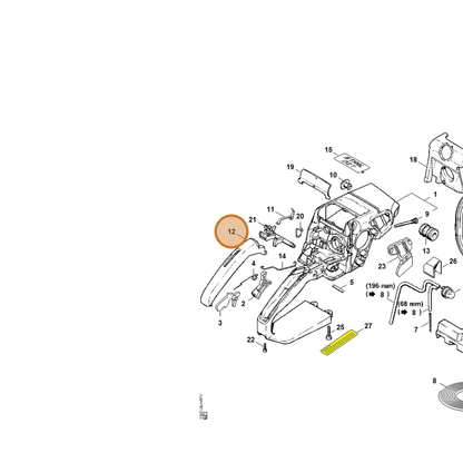 STIHL part 1123-791-0600 — IPL diagram snippet (6x zoom, amber highlight)
