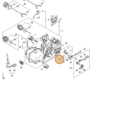 STIHL part 1123-791-7300 — IPL diagram snippet (6x zoom, amber highlight)