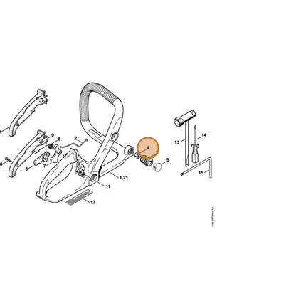 STIHL part 1123-791-7305 — IPL diagram snippet (6x zoom, amber highlight)