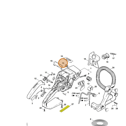 STIHL part 1123-791-7310 — IPL diagram snippet (6x zoom, amber highlight)