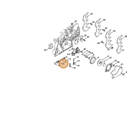 STIHL part 1124-007-1013 — IPL diagram snippet (6x zoom, amber highlight)