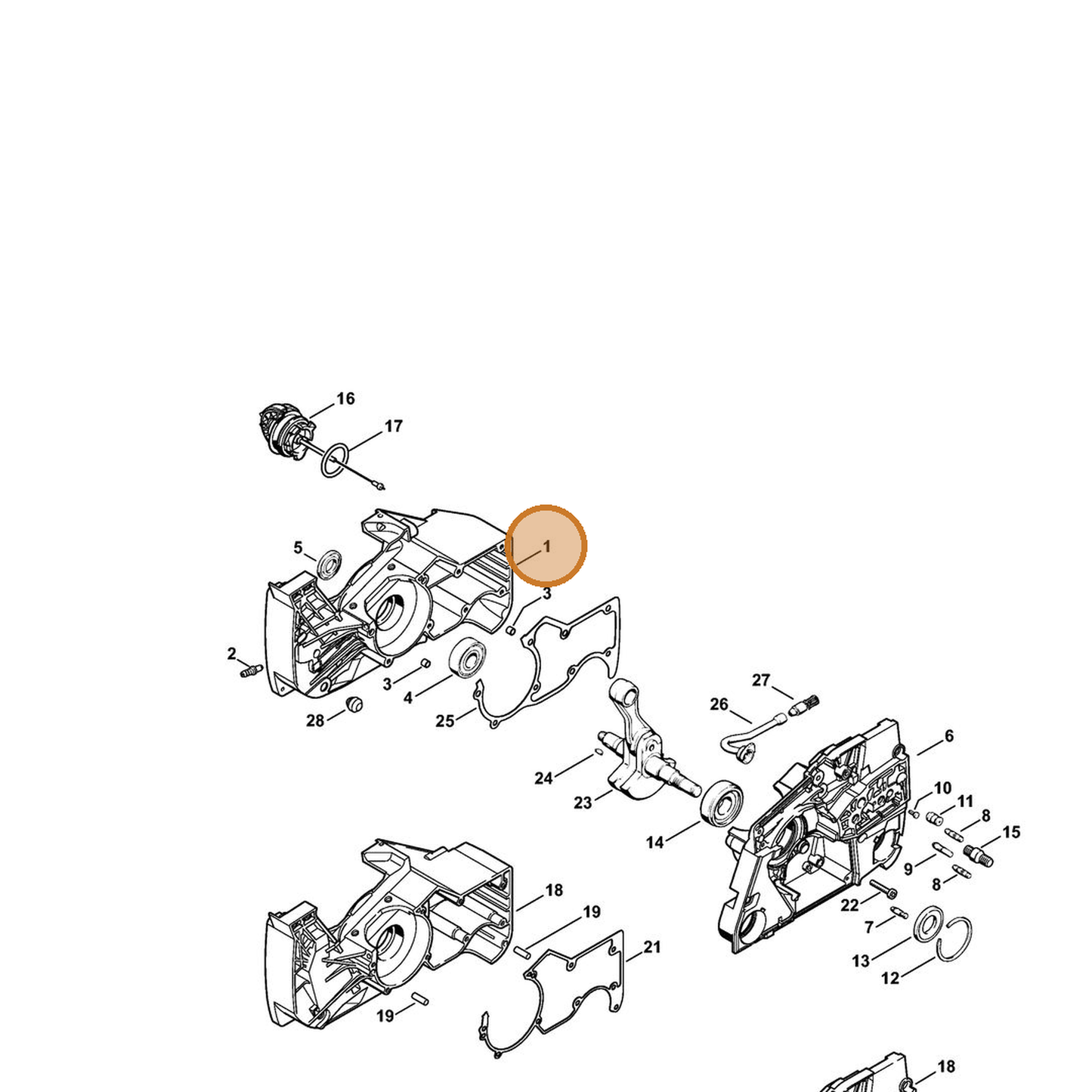 STIHL part 1124-020-2602 — IPL diagram snippet (6x zoom, amber highlight)