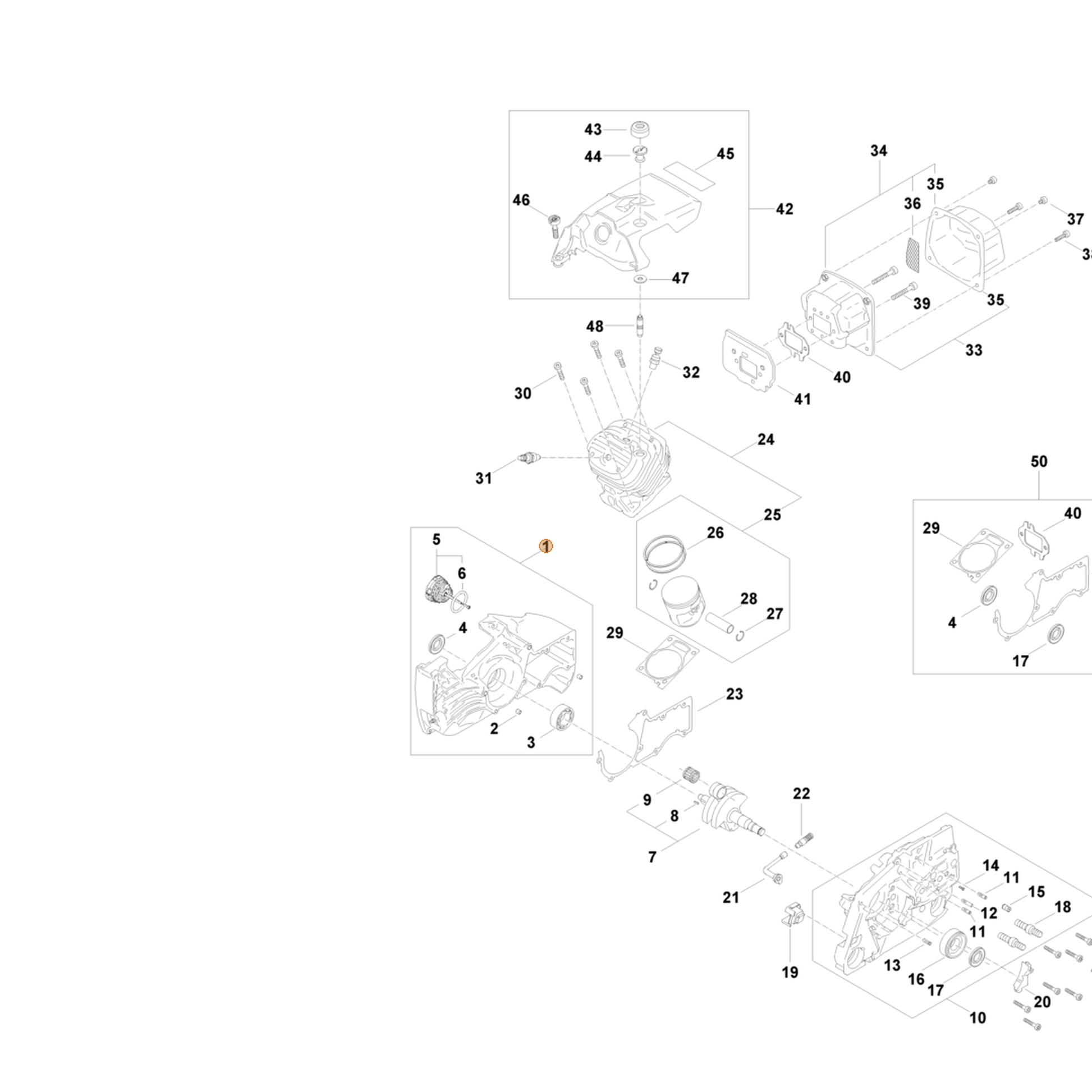 STIHL part 1124-020-2604 — IPL diagram snippet (6x zoom, amber highlight)