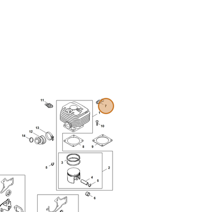 STIHL part 1124-020-9401 — IPL diagram snippet (6x zoom, amber highlight)
