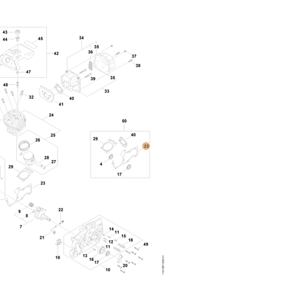 STIHL part 1124-029-0502 — IPL diagram snippet (6x zoom, amber highlight)