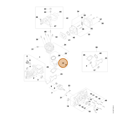 STIHL part 1124-034-1501 — IPL diagram snippet (6x zoom, amber highlight)