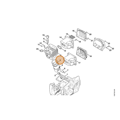 STIHL part 1124-034-3010 — IPL diagram snippet (6x zoom, amber highlight)