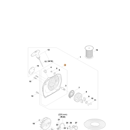 STIHL part 1124-080-1803 — IPL diagram snippet (6x zoom, amber highlight)