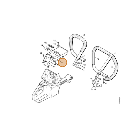 STIHL part 1124-084-3000 — IPL diagram snippet (6x zoom, amber highlight)