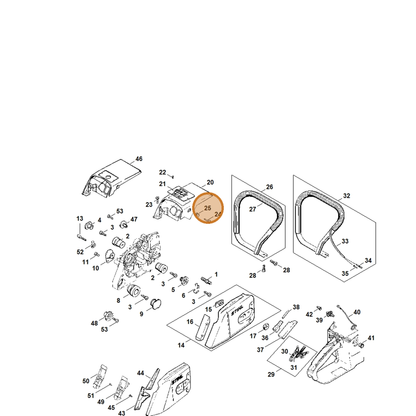 STIHL part 1124-084-8900 — IPL diagram snippet (6x zoom, amber highlight)