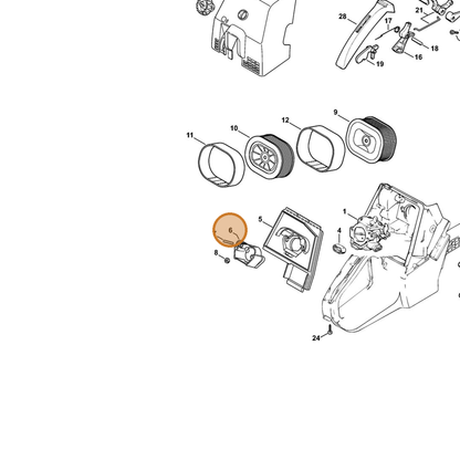 STIHL part 1124-120-2200 — IPL diagram snippet (6x zoom, amber highlight)