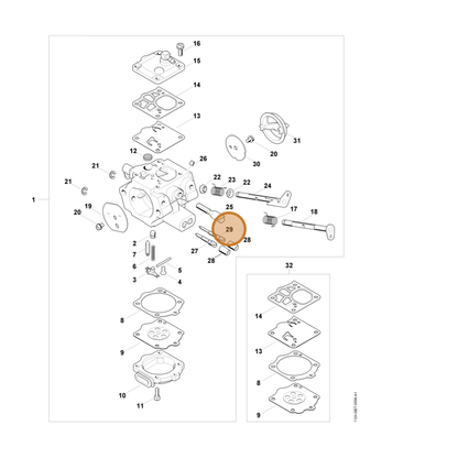 STIHL part 1124-120-6800 — IPL diagram snippet (6x zoom, amber highlight)
