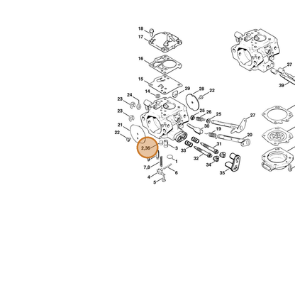 STIHL part 1124-121-5603 — IPL diagram snippet (6x zoom, amber highlight)