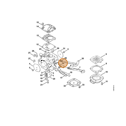 STIHL part 1124-122-6200 — IPL diagram snippet (6x zoom, amber highlight)