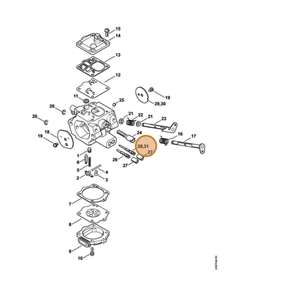 STIHL part 1124-122-6805 — IPL diagram snippet (6x zoom, amber highlight)