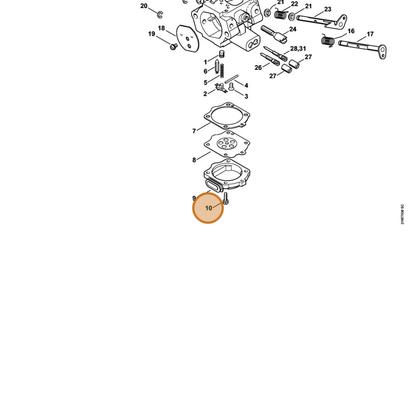 STIHL part 1124-122-7400 — IPL diagram snippet (6x zoom, amber highlight)
