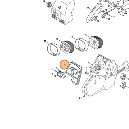 STIHL part 1124-124-3420 — IPL diagram snippet (6x zoom, amber highlight)