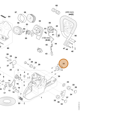 STIHL part 1124-140-2500 — IPL diagram snippet (6x zoom, amber highlight)