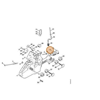 STIHL part 1124-141-2201 — IPL diagram snippet (6x zoom, amber highlight)