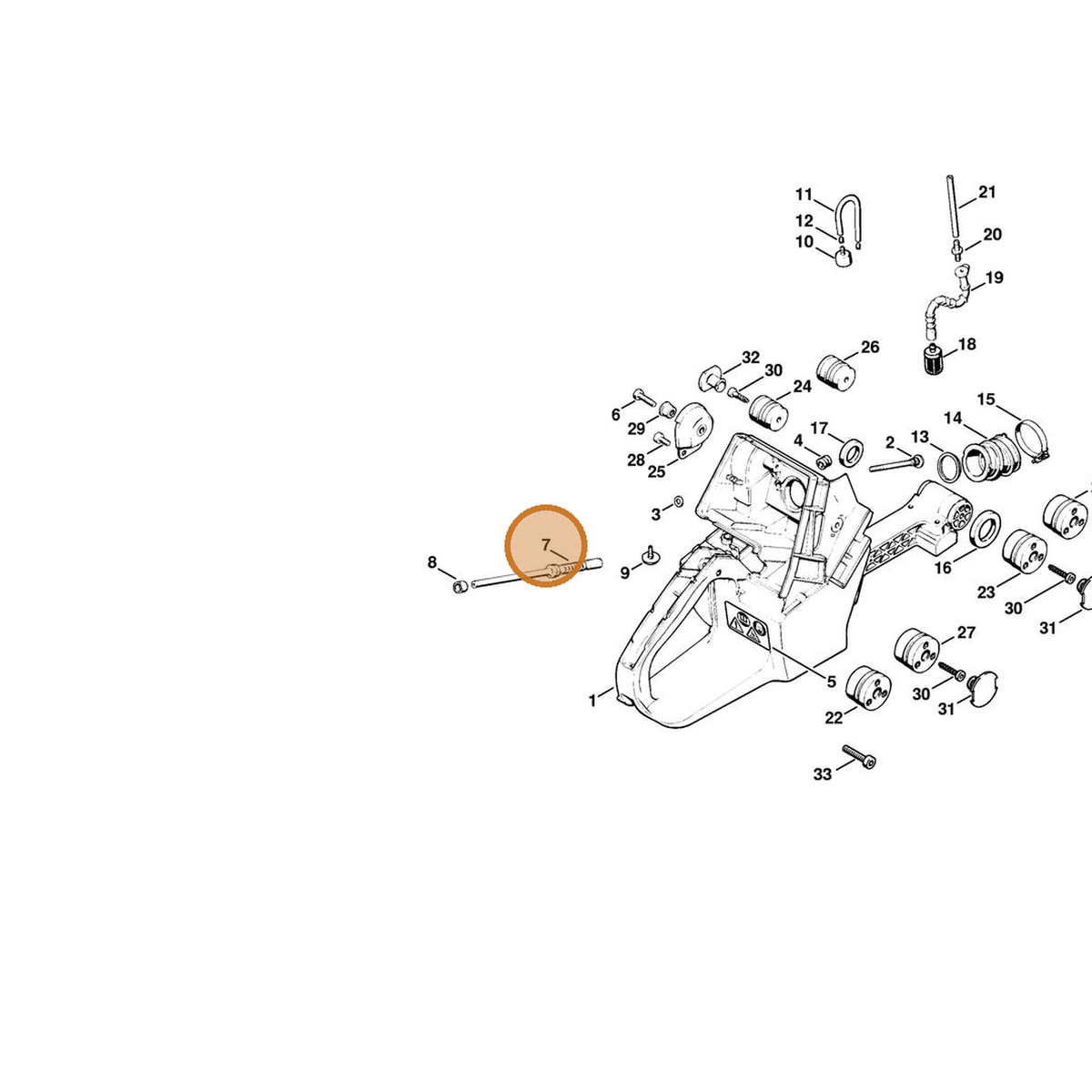 STIHL part 1124-141-8603 — IPL diagram snippet (6x zoom, amber highlight)
