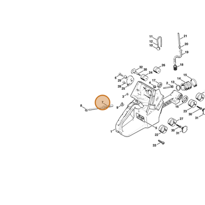 STIHL part 1124-141-8603 — IPL diagram snippet (6x zoom, amber highlight)
