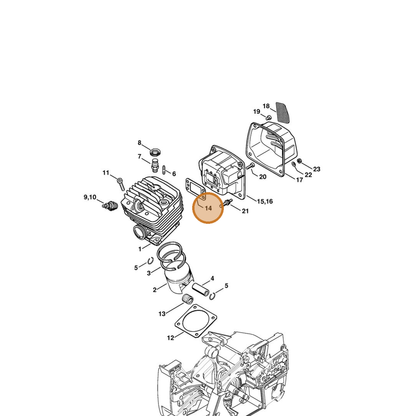 STIHL part 1124-149-0601 — IPL diagram snippet (6x zoom, amber highlight)