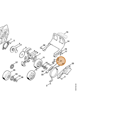 STIHL part 1124-160-5500 — IPL diagram snippet (6x zoom, amber highlight)