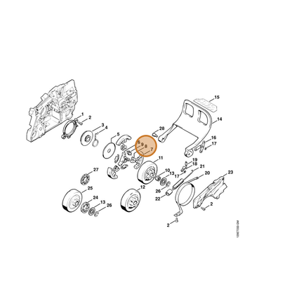 STIHL part 1124-162-3000 — IPL diagram snippet (6x zoom, amber highlight)