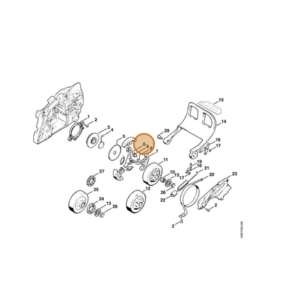 STIHL part 1124-162-3205 — IPL diagram snippet (6x zoom, amber highlight)
