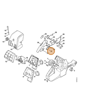 STIHL part 1124-182-1000 — IPL diagram snippet (6x zoom, amber highlight)