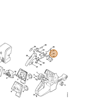 STIHL part 1124-185-2000 — IPL diagram snippet (6x zoom, amber highlight)