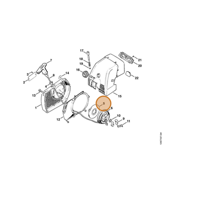 STIHL part 1124-190-0600 — IPL diagram snippet (6x zoom, amber highlight)