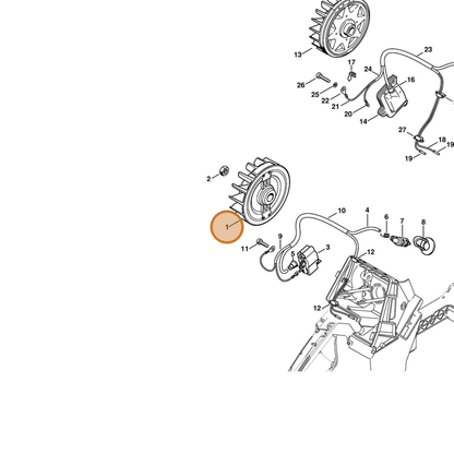 STIHL part 1124-400-1201 — IPL diagram snippet (6x zoom, amber highlight)