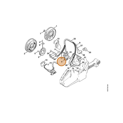 STIHL part 1124-400-1308 — IPL diagram snippet (6x zoom, amber highlight)