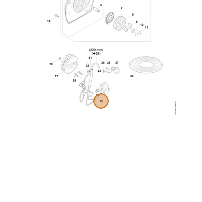 STIHL part 1124-400-1314 — IPL diagram snippet (6x zoom, amber highlight)