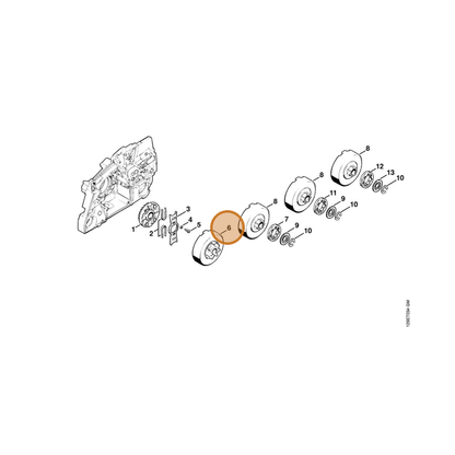 STIHL part 1124-640-2001 — IPL diagram snippet (6x zoom, amber highlight)