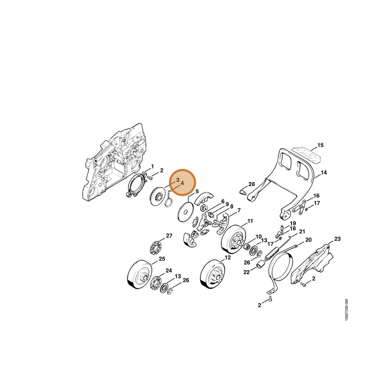 STIHL part 1124-647-2400 — IPL diagram snippet (6x zoom, amber highlight)