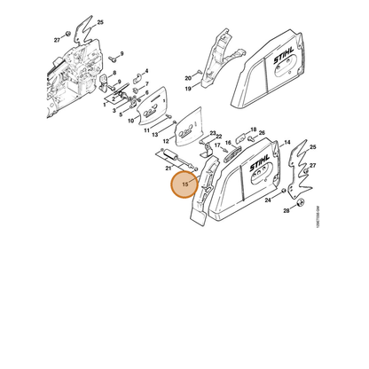 STIHL part 1124-656-1505 — IPL diagram snippet (6x zoom, amber highlight)