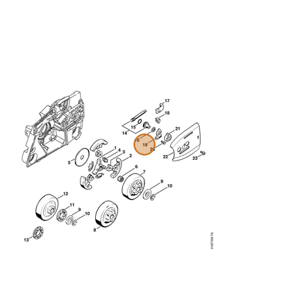 STIHL part 1124-664-2210 — IPL diagram snippet (6x zoom, amber highlight)