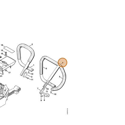 STIHL part 1124-790-3700 — IPL diagram snippet (6x zoom, amber highlight)