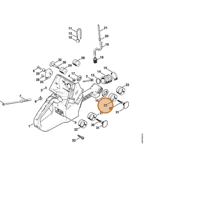 STIHL part 1124-790-9901 — IPL diagram snippet (6x zoom, amber highlight)