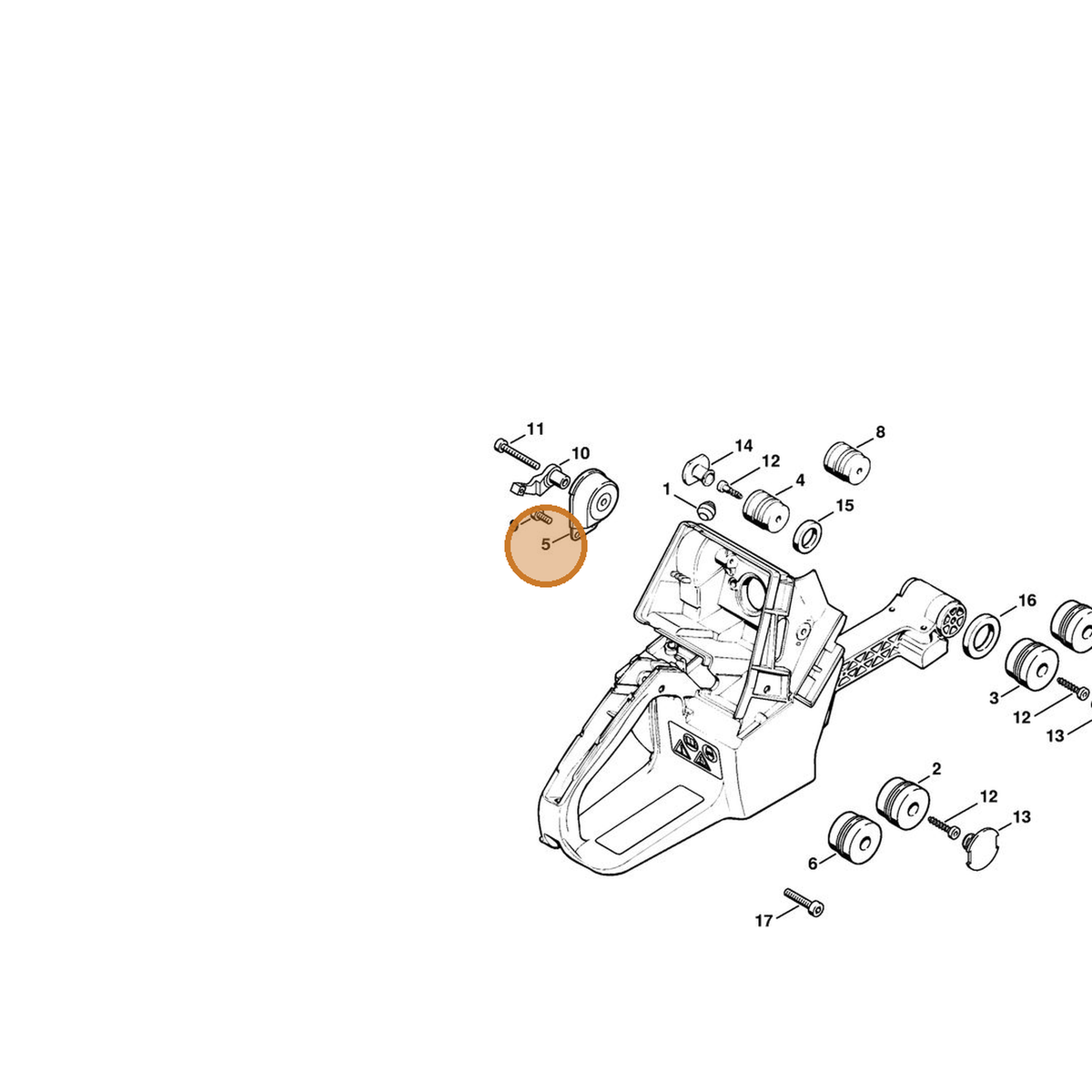 STIHL part 1124-790-9920 — IPL diagram snippet (6x zoom, amber highlight)